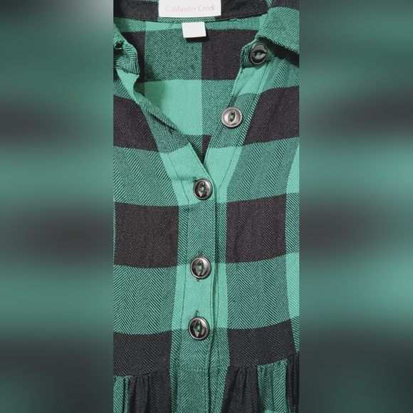 Coldwater Creek Green and Black Plaid Midi Dress 12P - Picture 3 of 11